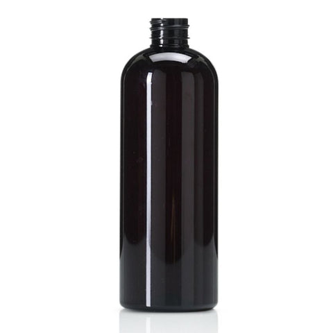 500ml Black PET 30% PCR Tall Boston Round Bottle - 40p Per Bottle
